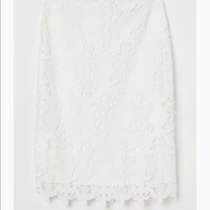 NWT H&M White Midi Lace Skirt S